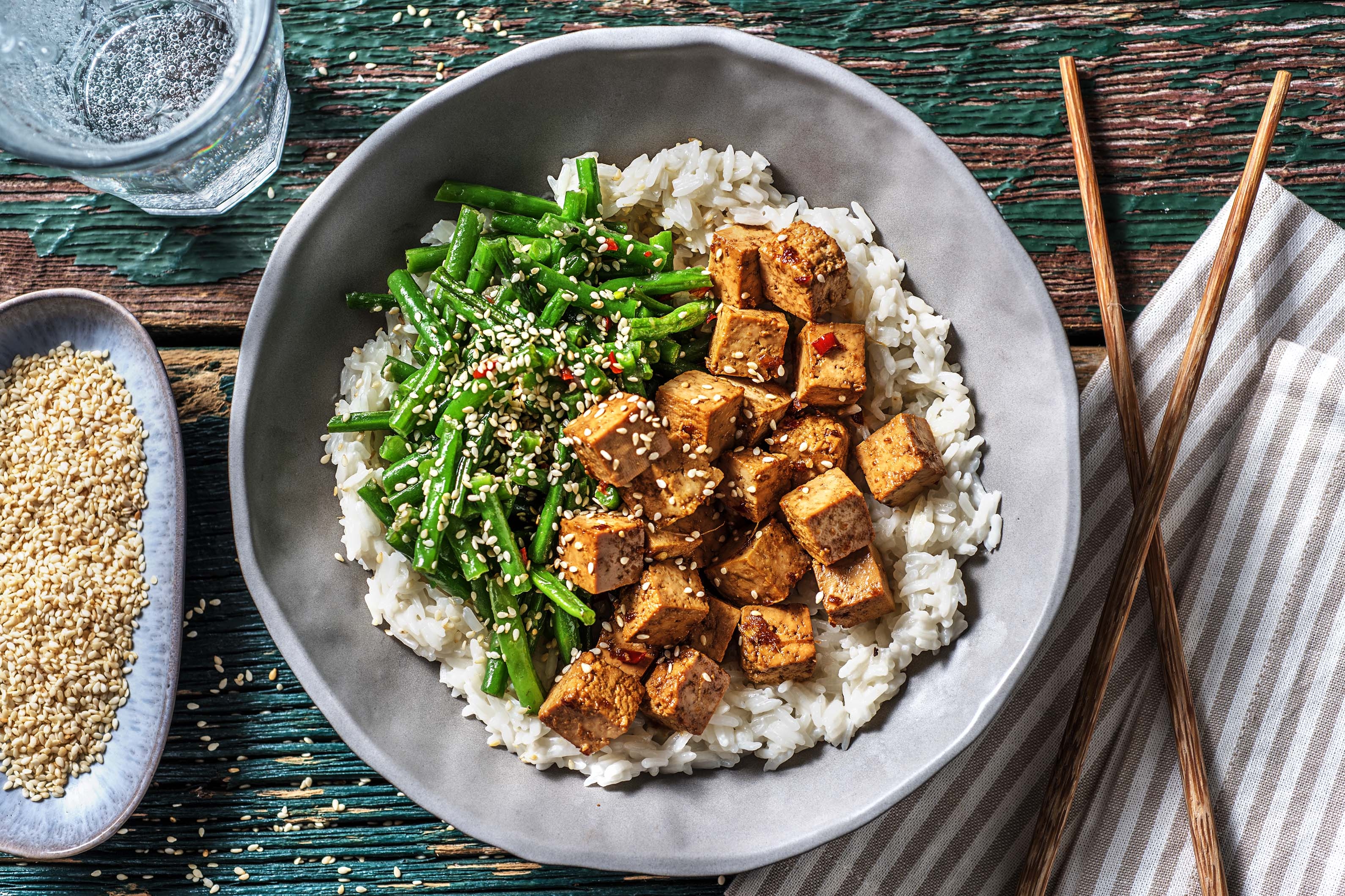 Tofu mariné au miel et à la sauce soja