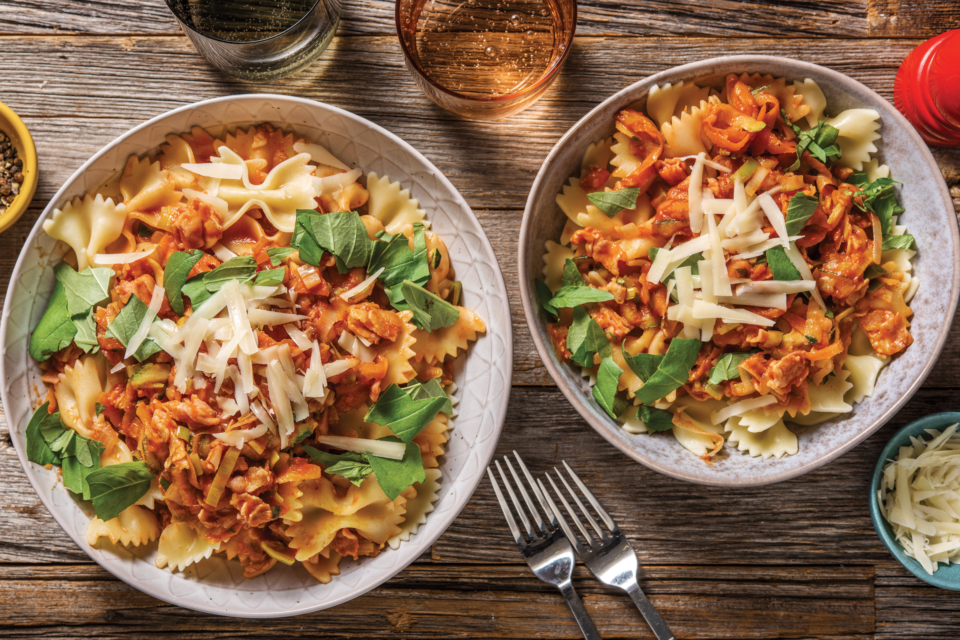 Tomato, Bacon & Hidden Veggie Farfalle