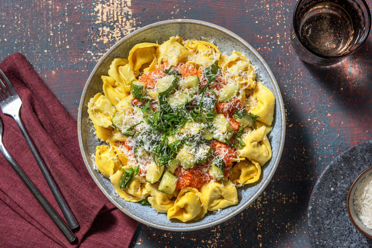 Tortellini mit Paprika-Cashew-Soße