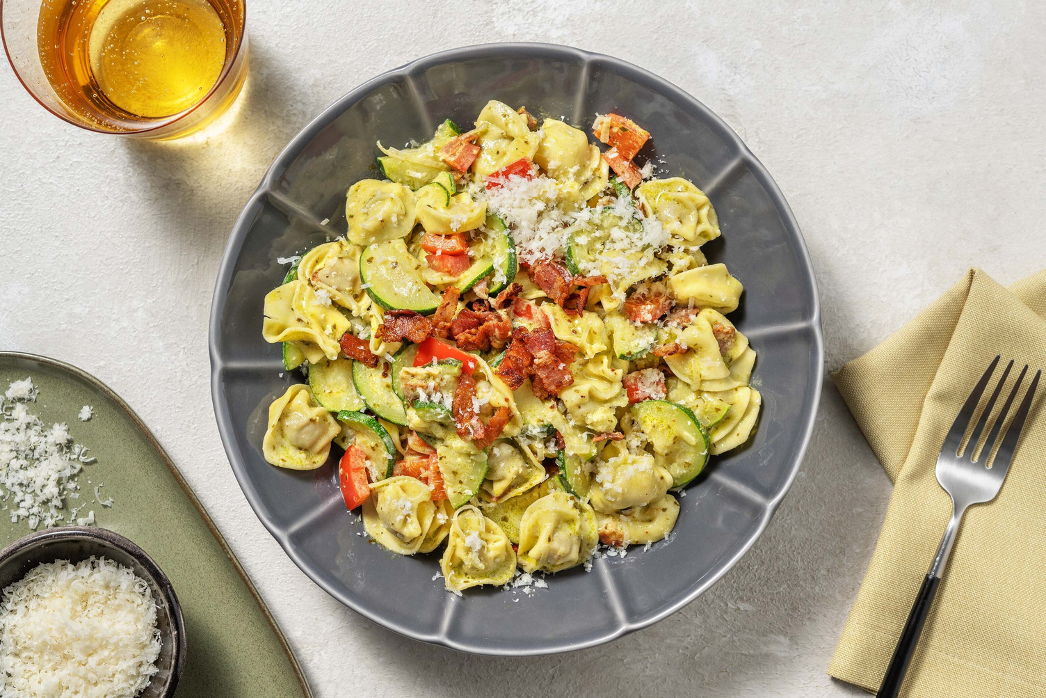 Creamy Pesto Cheese Tortellini