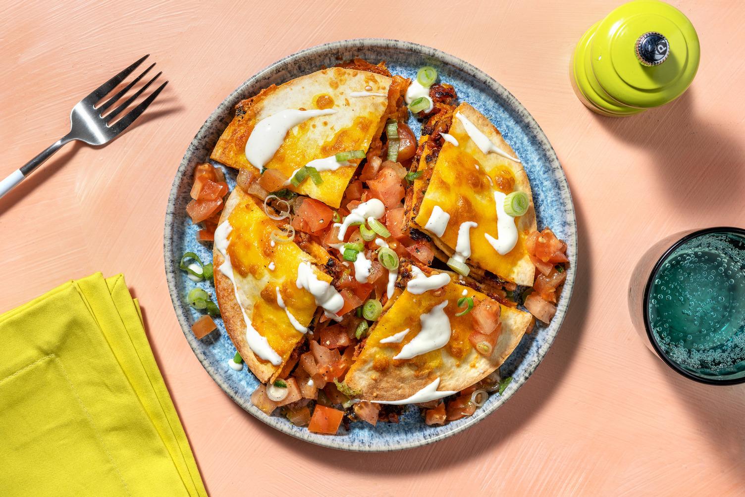 Chorizo and Poblano Tortilla Stacks