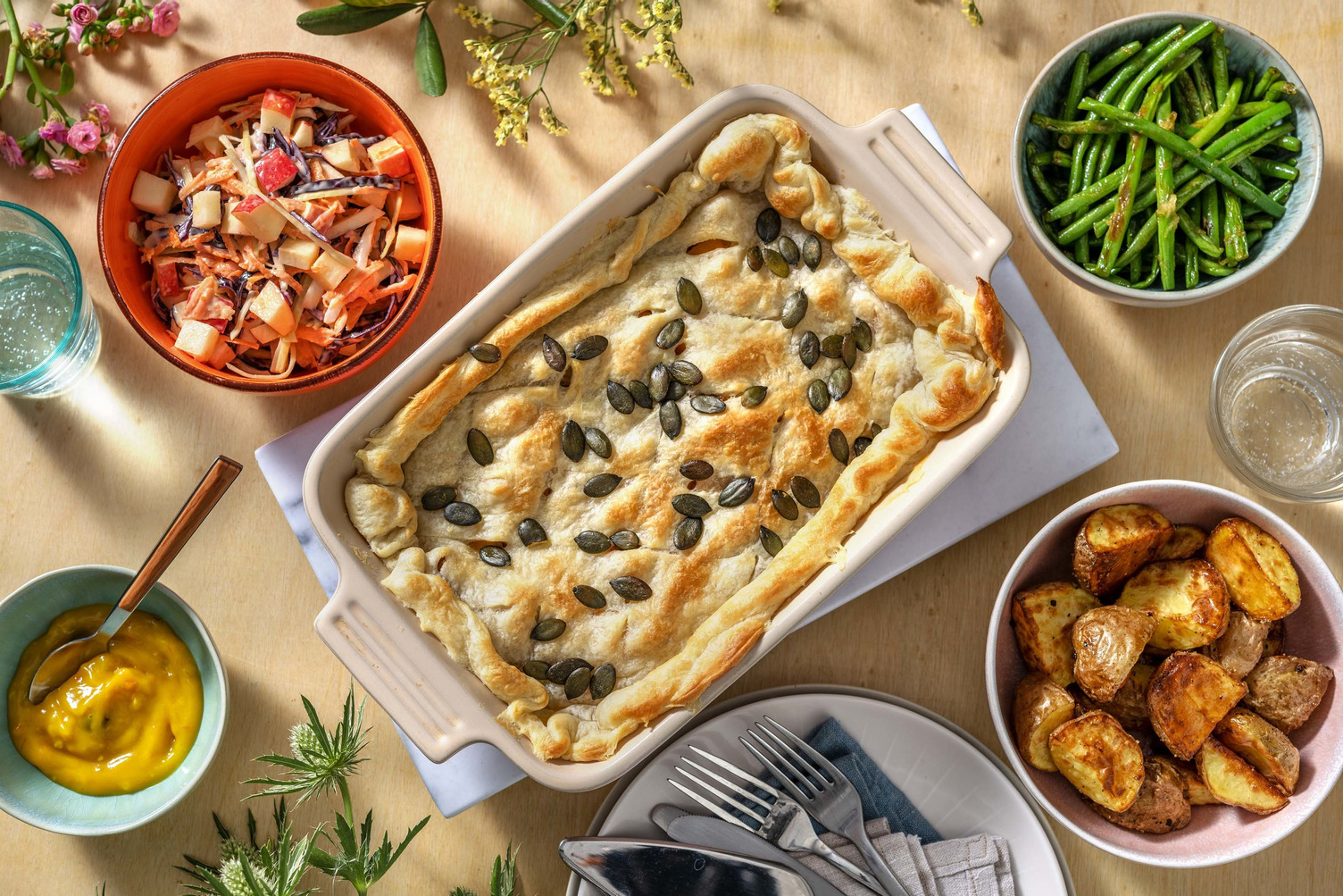 Tourte au porc effiloché et potimarron