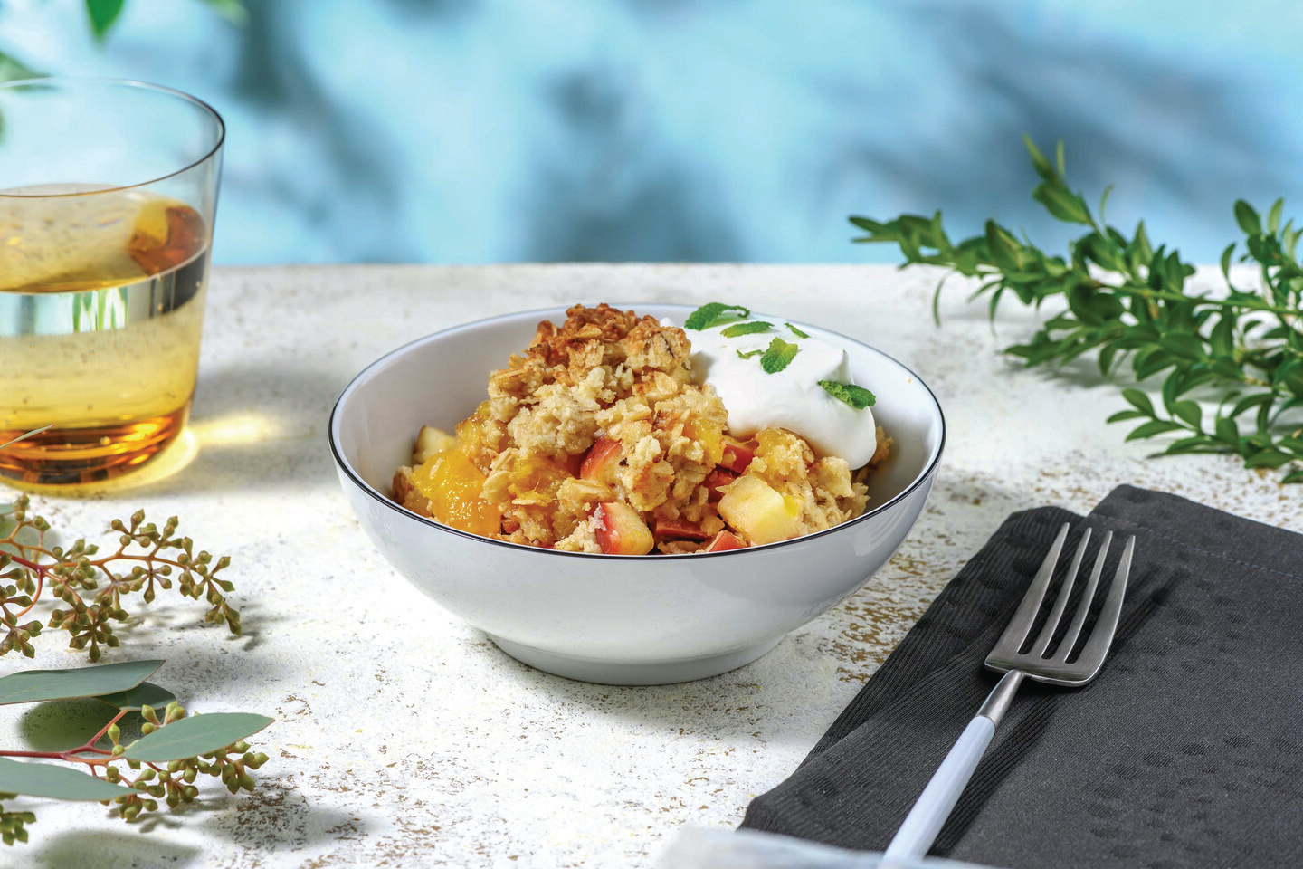 Summer Mango & Pear Crumble