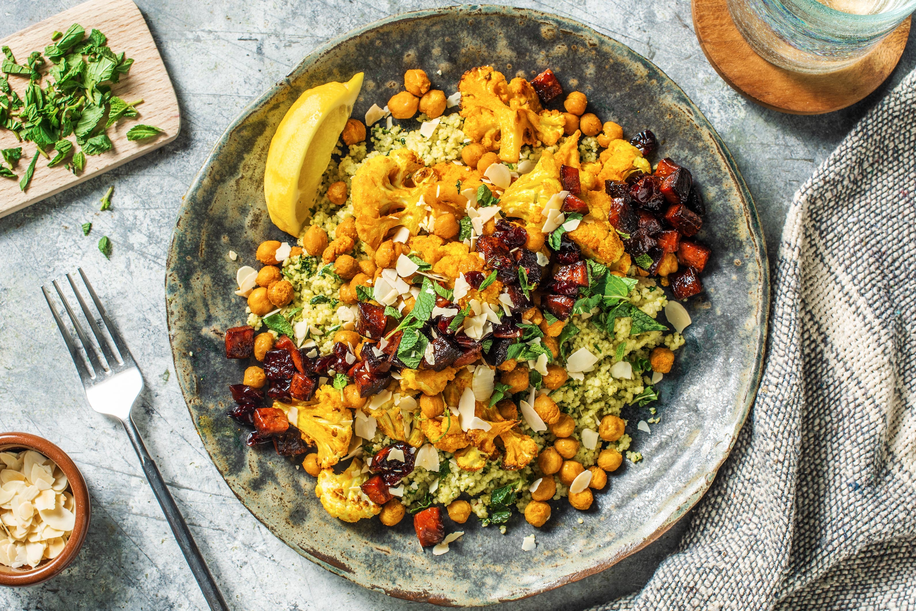 Turmeric Cauliflower and Chorizo Cous-Cous Salad