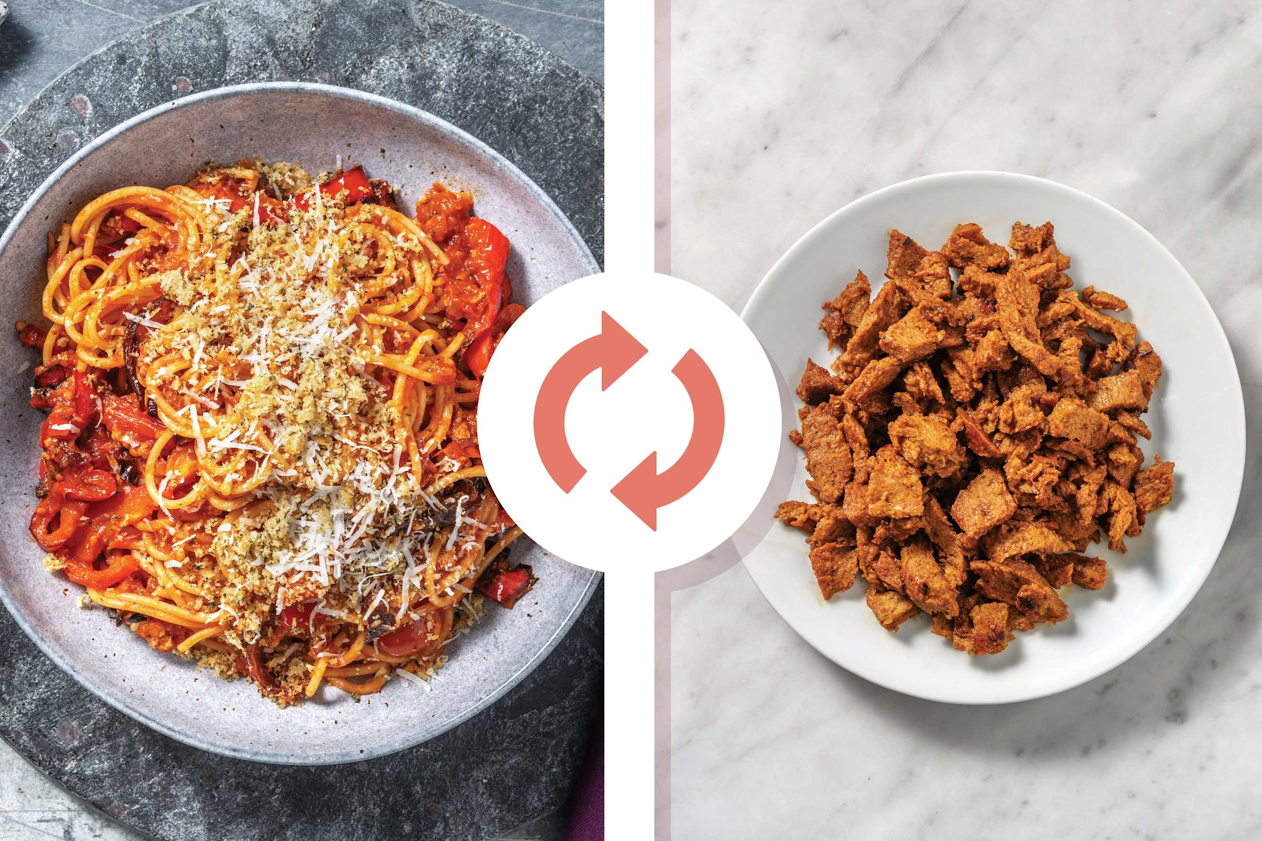 Tuscan Braised Plant-Based Mince Spaghetti