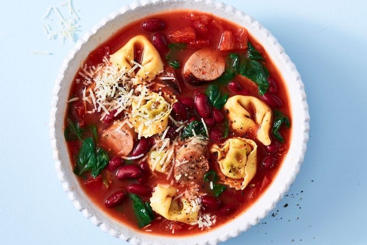 Creamy Tuscan-Style Tortellini Soup