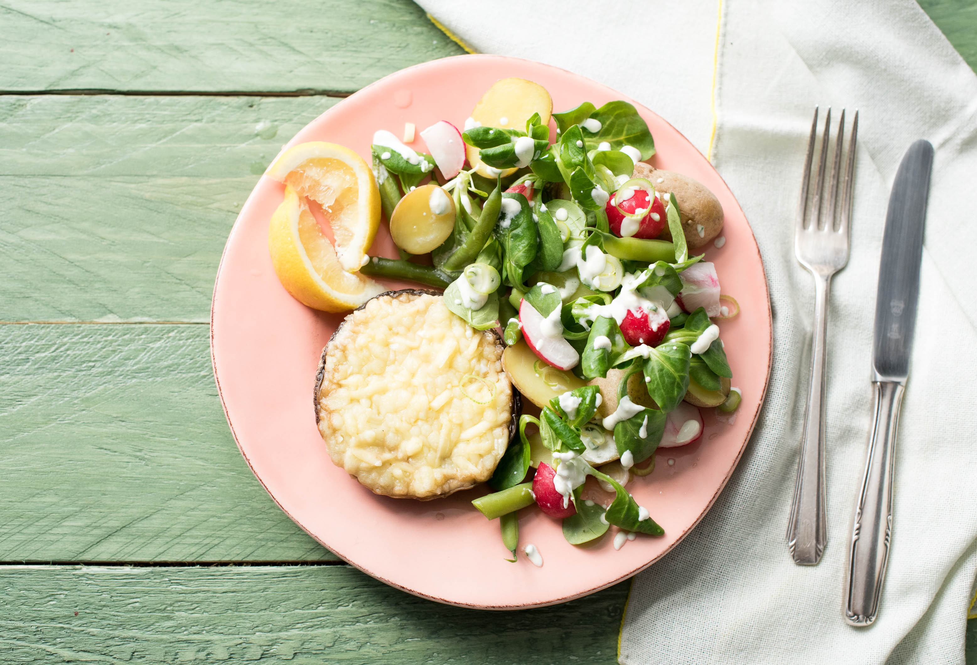 Überbackene Portobello-Pilze