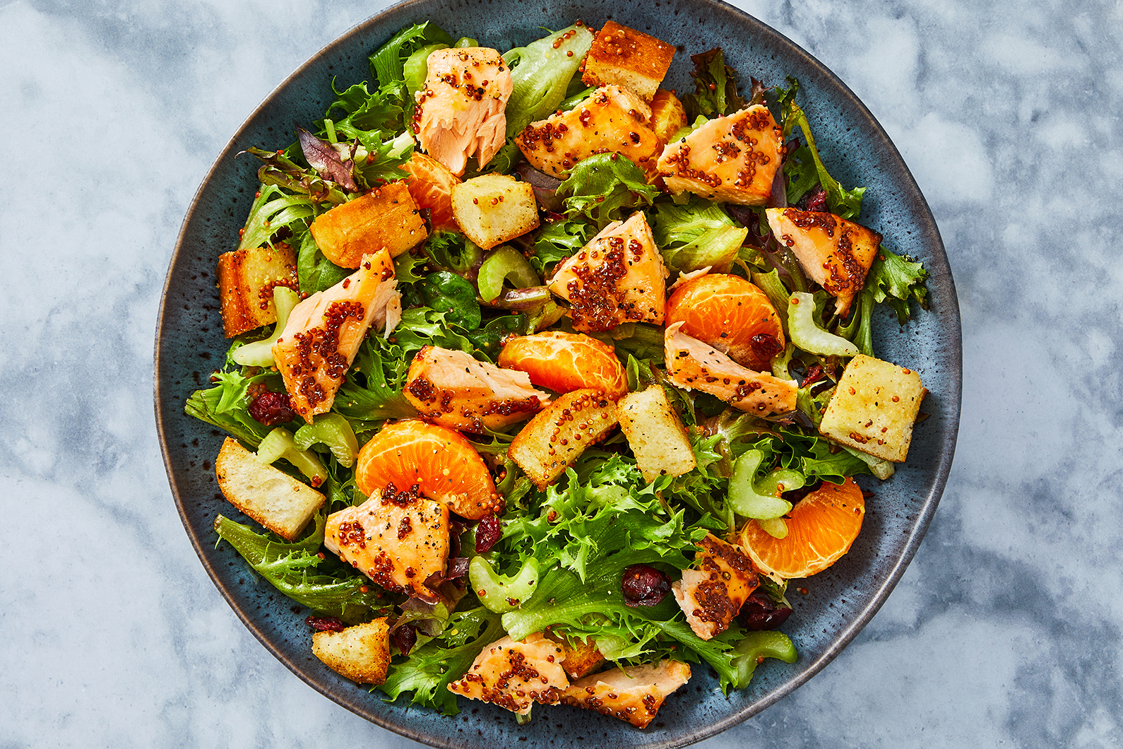 Roasted Honey-Mustard Double Salmon Salad