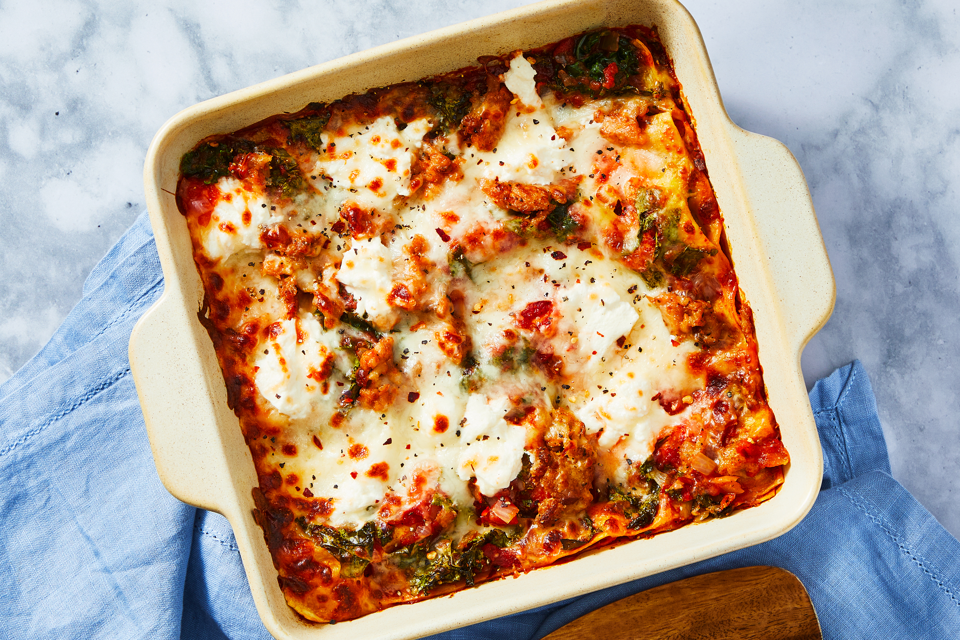 Italian Chicken Sausage & Kale Lasagna