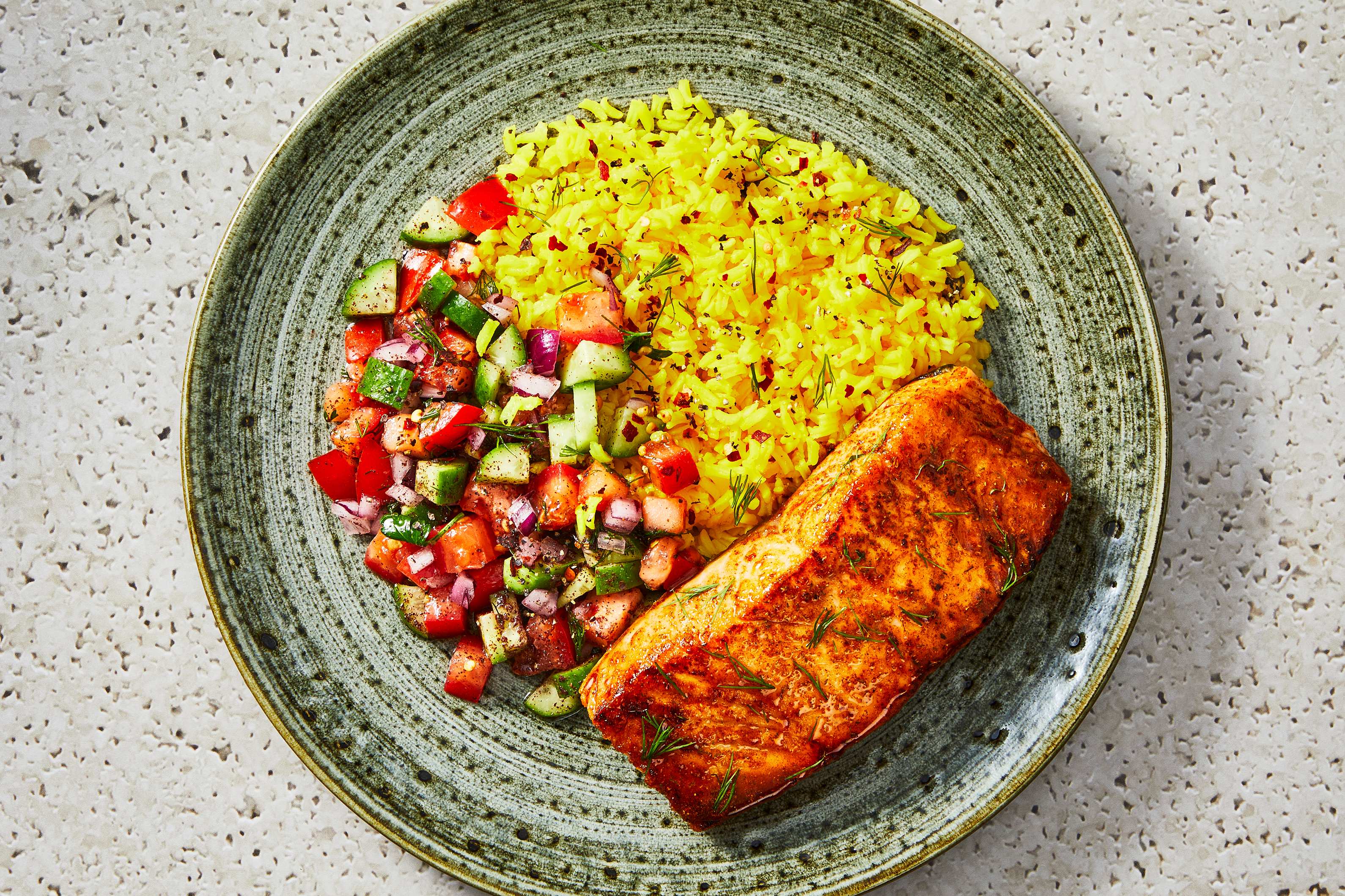 Harissa-Honey Cod & Turmeric Rice