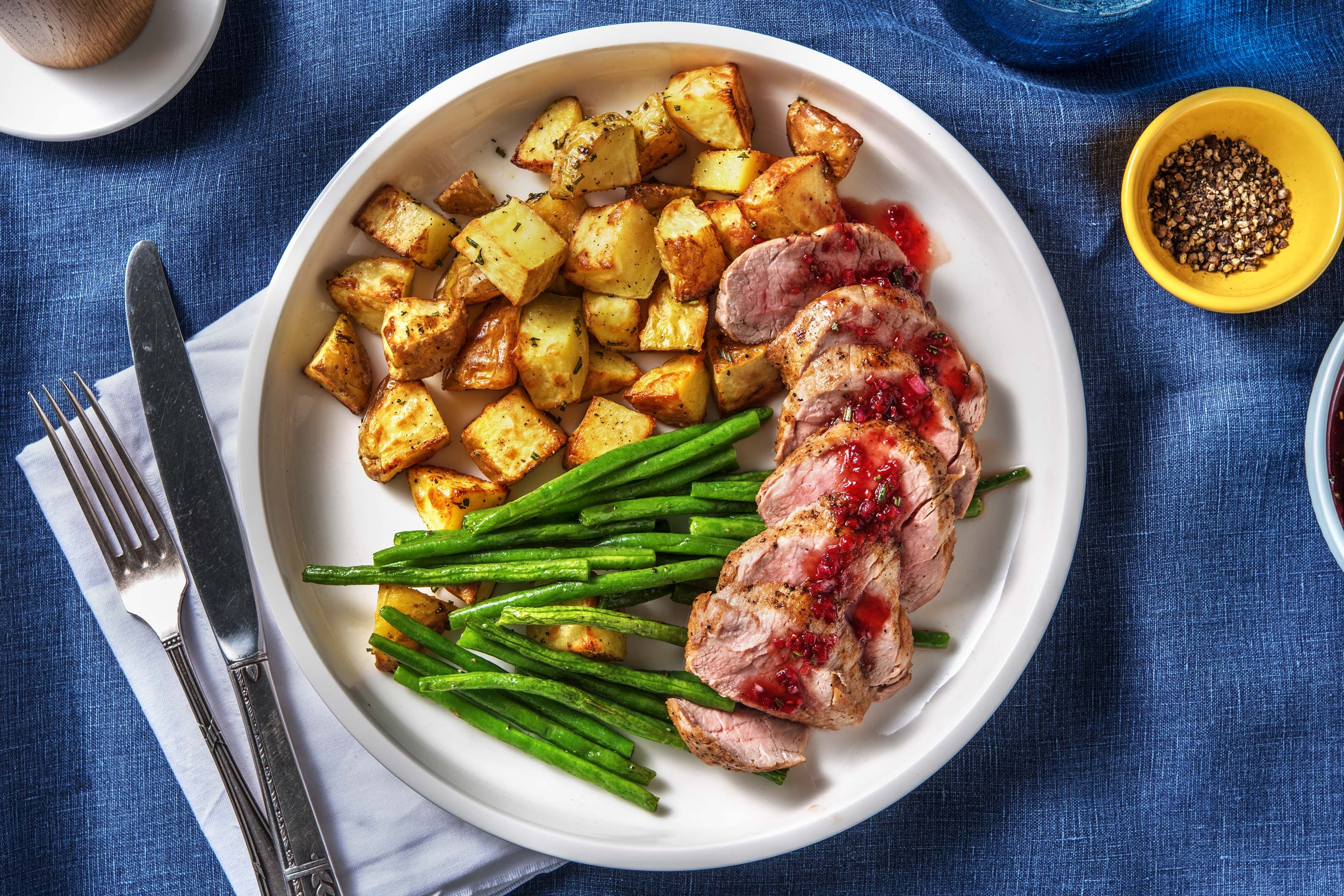 Filet de porc sauce fraise-balsamique