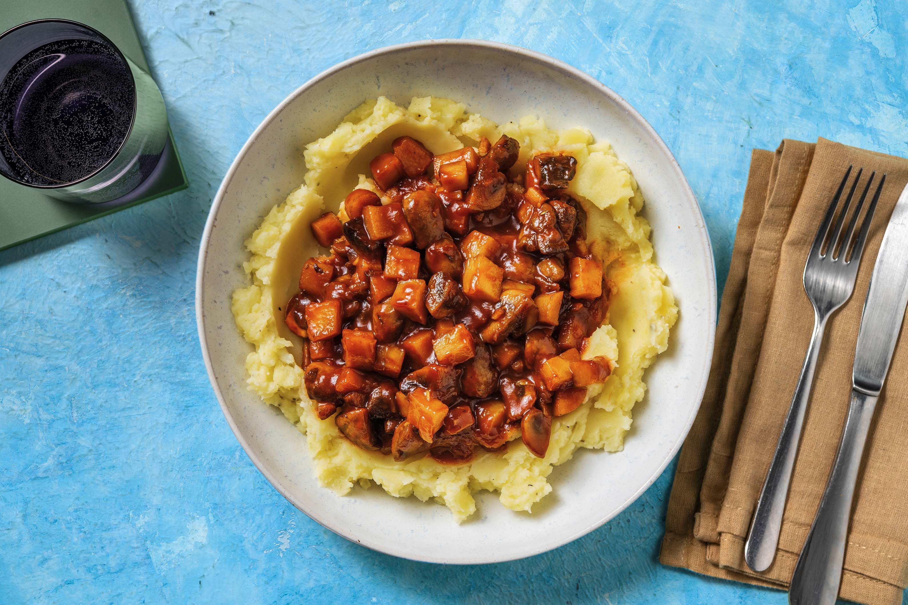 Vegetarisch stoofpotje met cranberrychutney