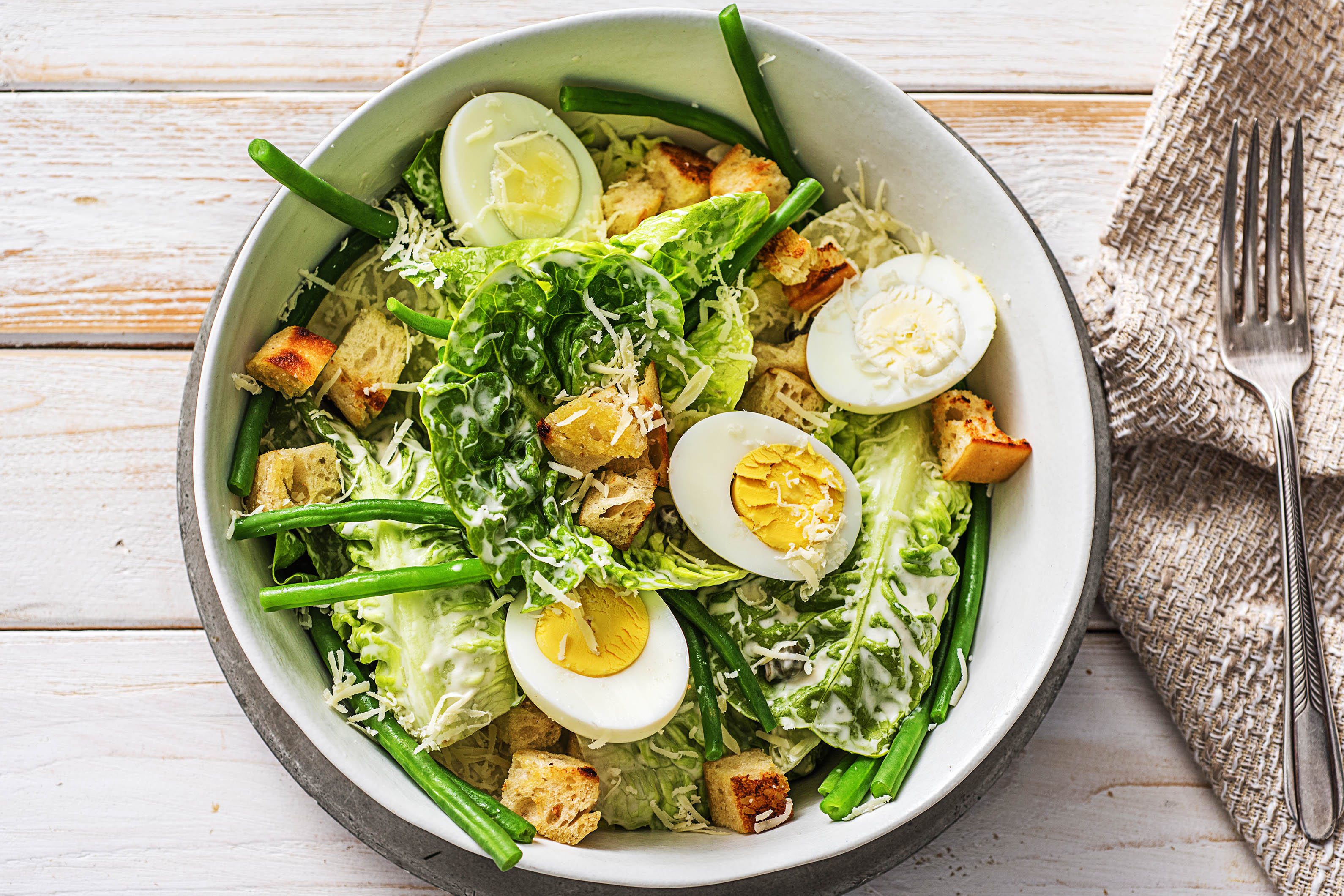 Vegetarische caesar salade