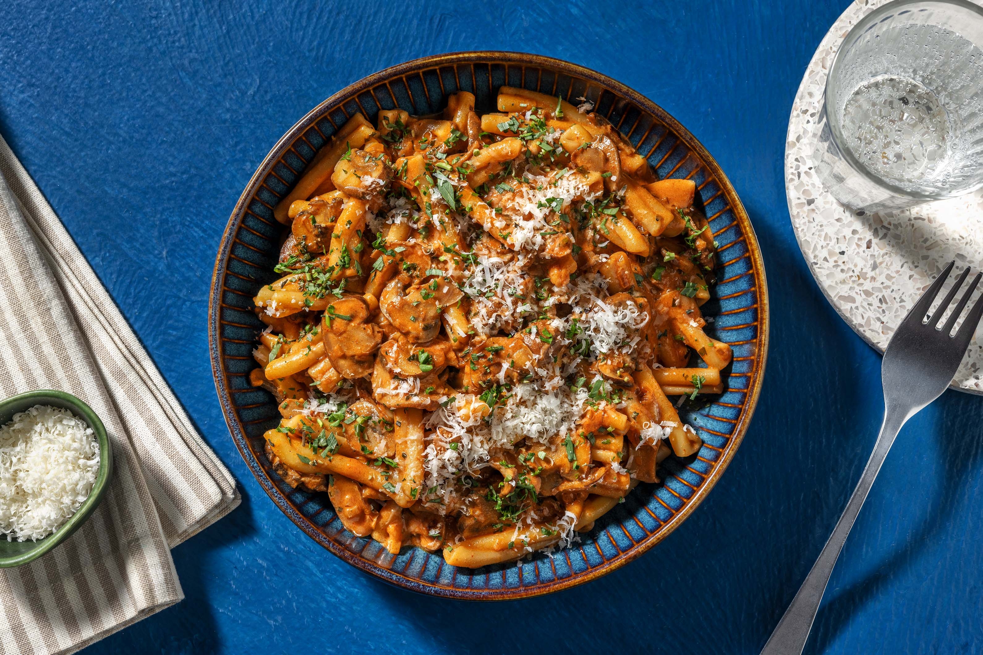 One pot pâtes végétariennes stroganoff