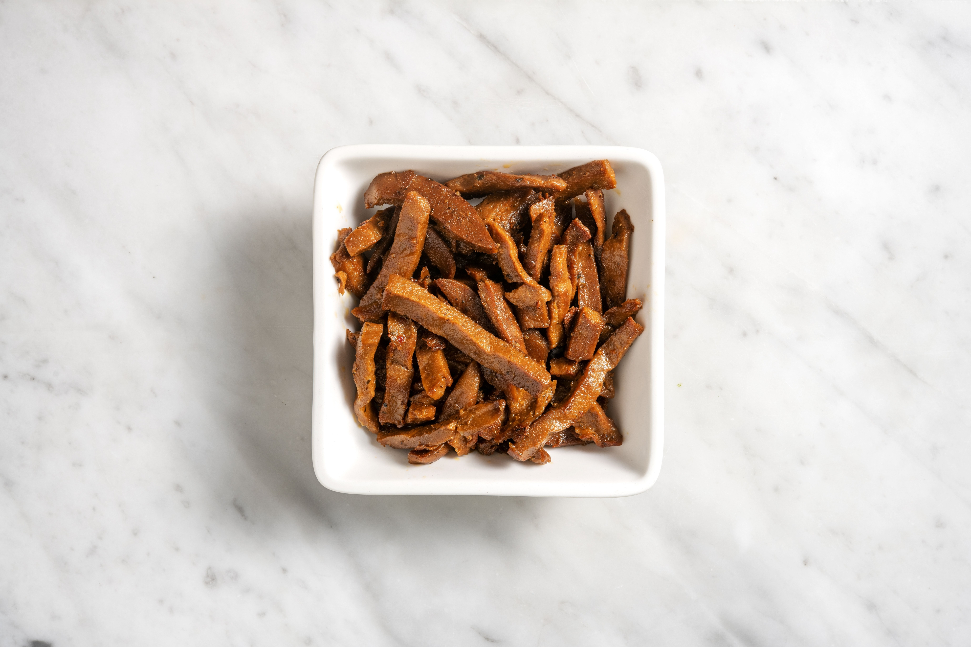 Vegetarische runderstukjes als extra