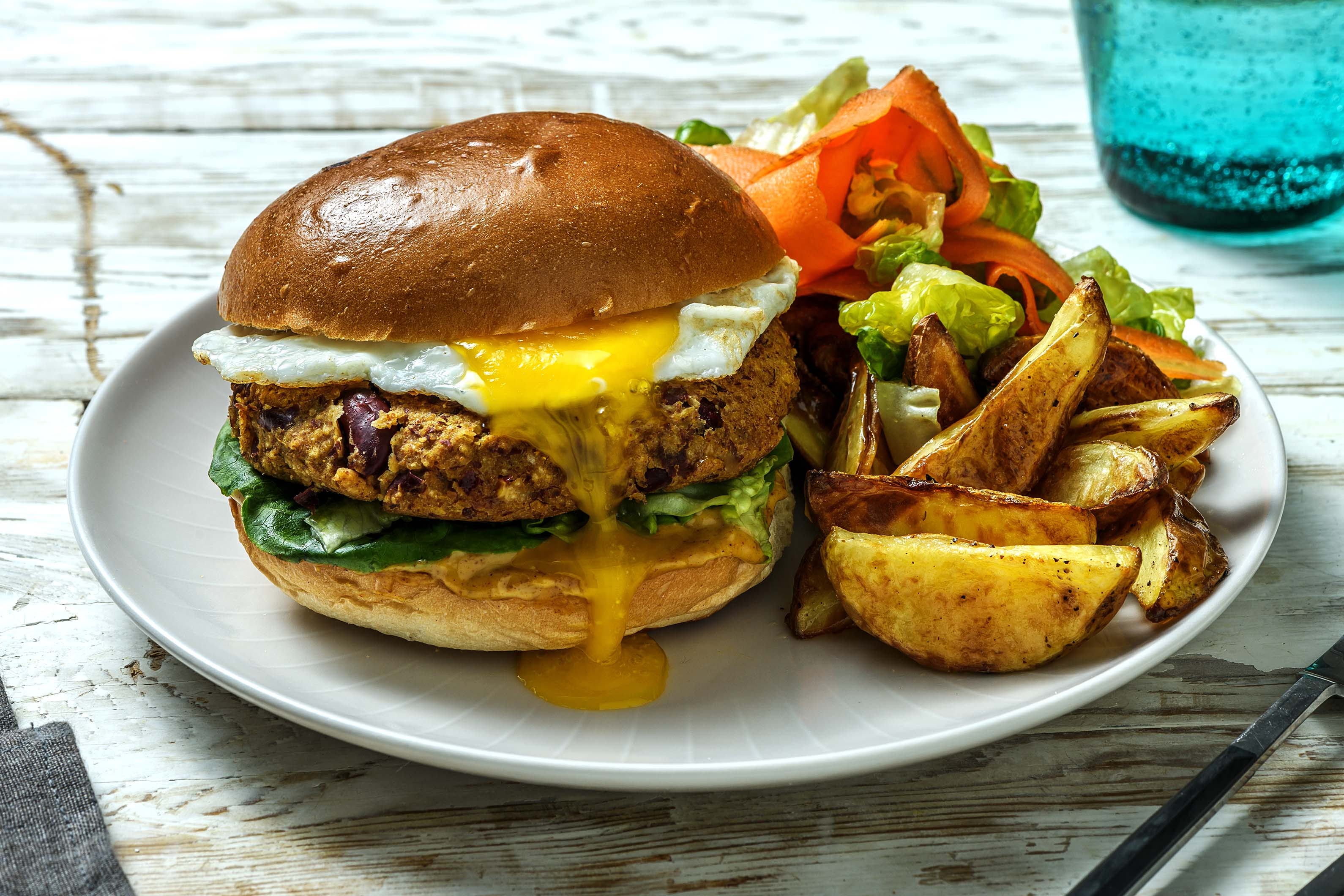Veggie Korma Bean Burger and Curried Mayo
