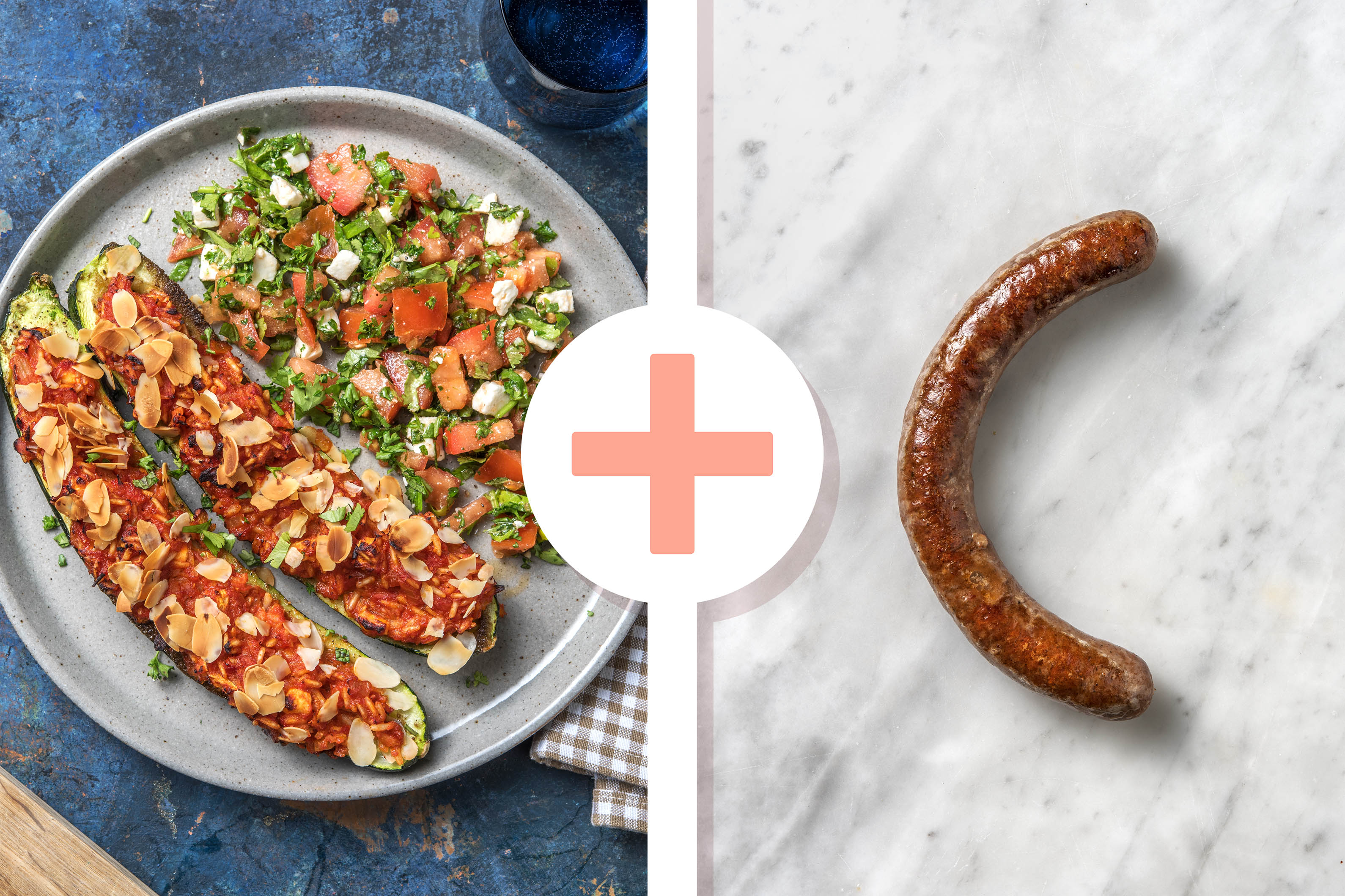 Turks gevulde courgette met zilvervliesrijst