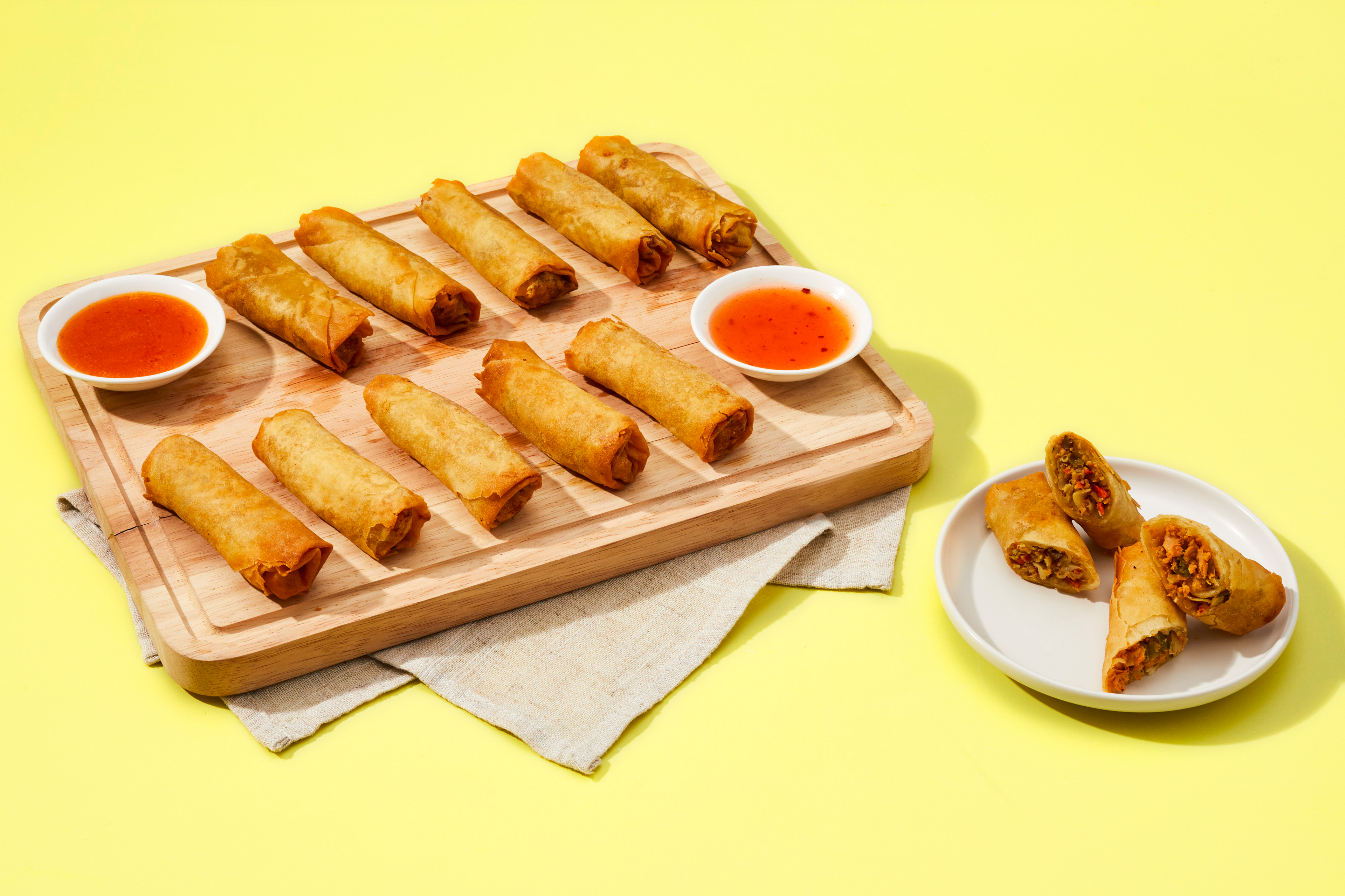 Veggie Spring Rolls & Thai Basil Chicken Spring Rolls