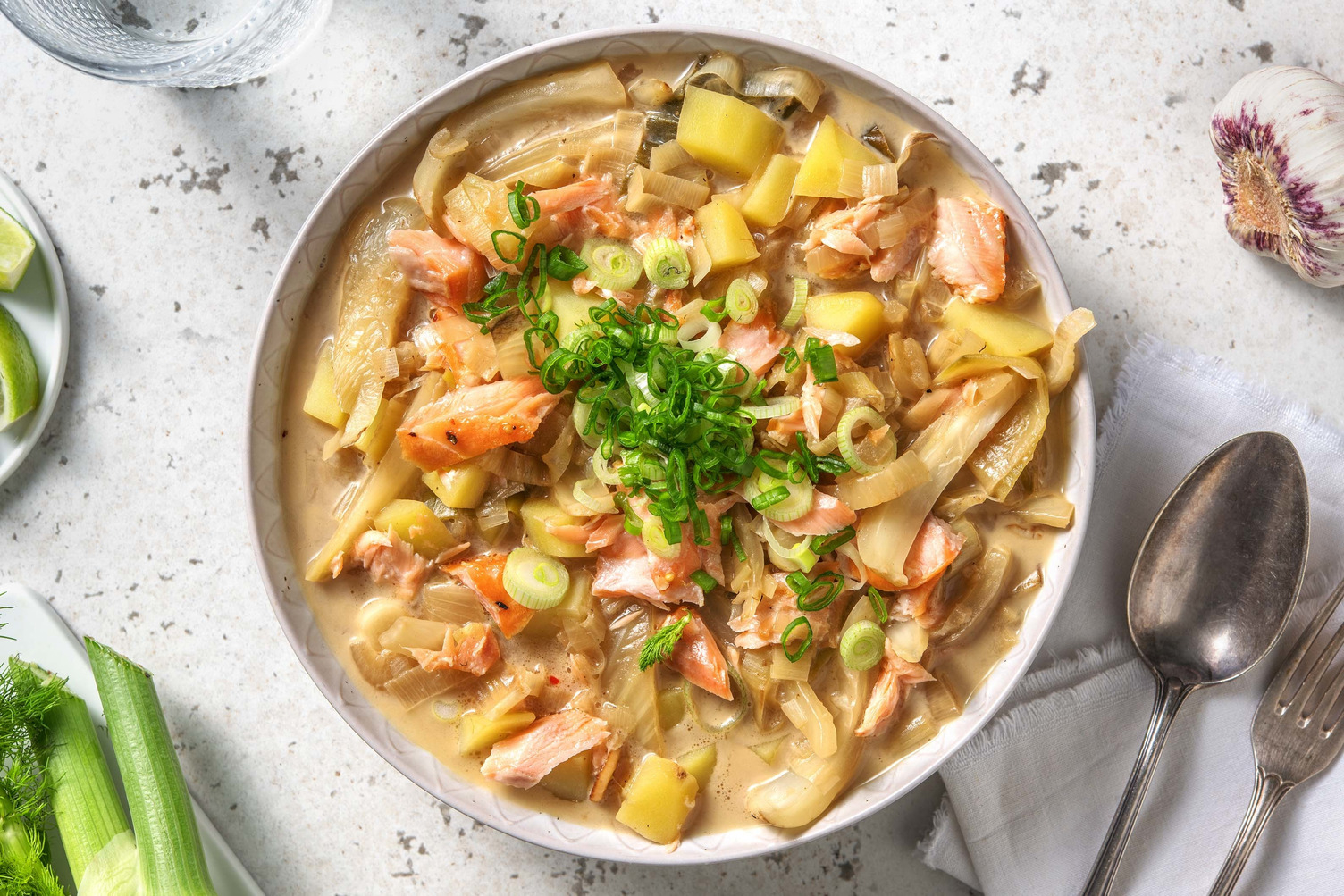 Soupe de fenouil aux lardons de saumon