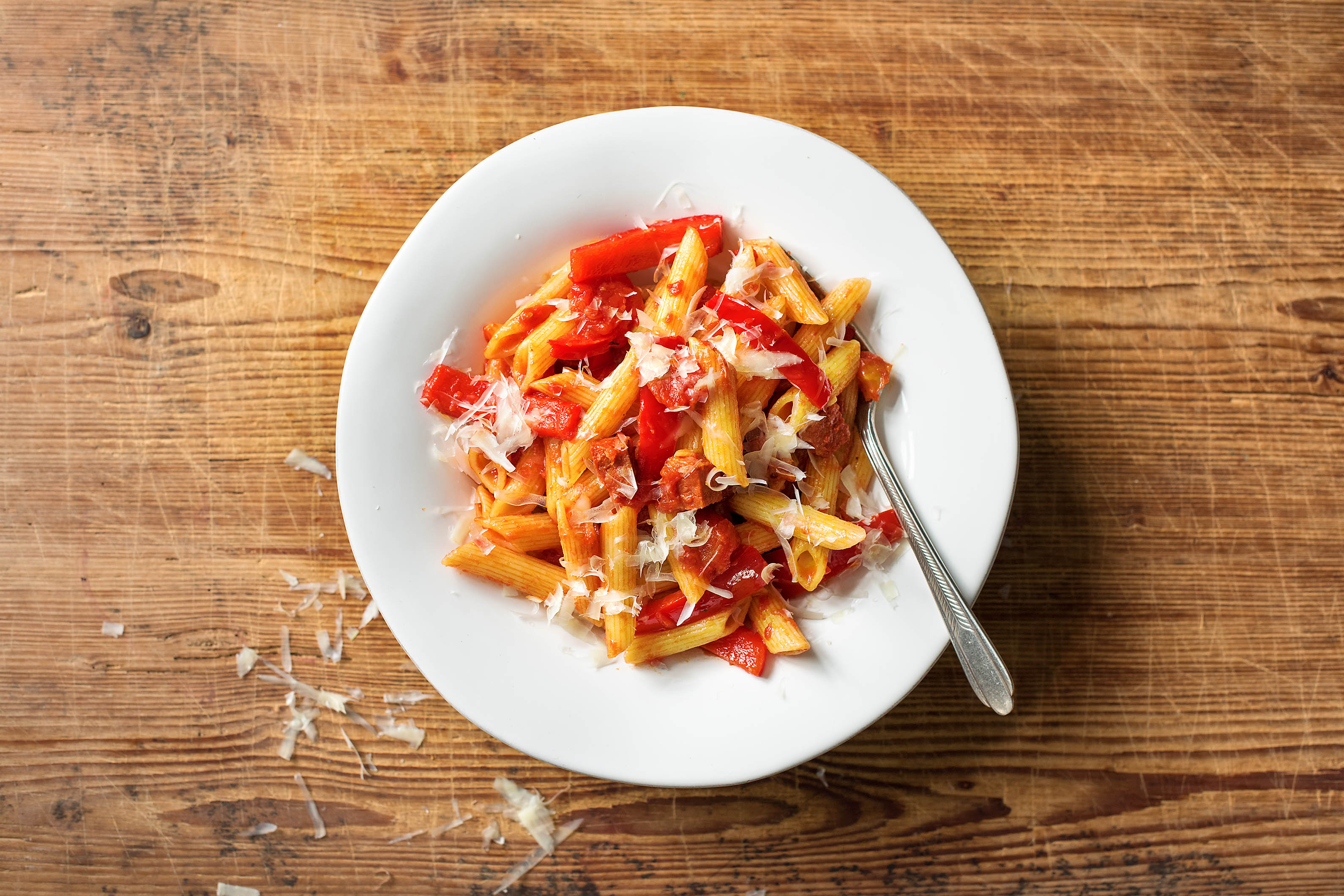 Verschärft: Tomaten-Penne mit Chorizo