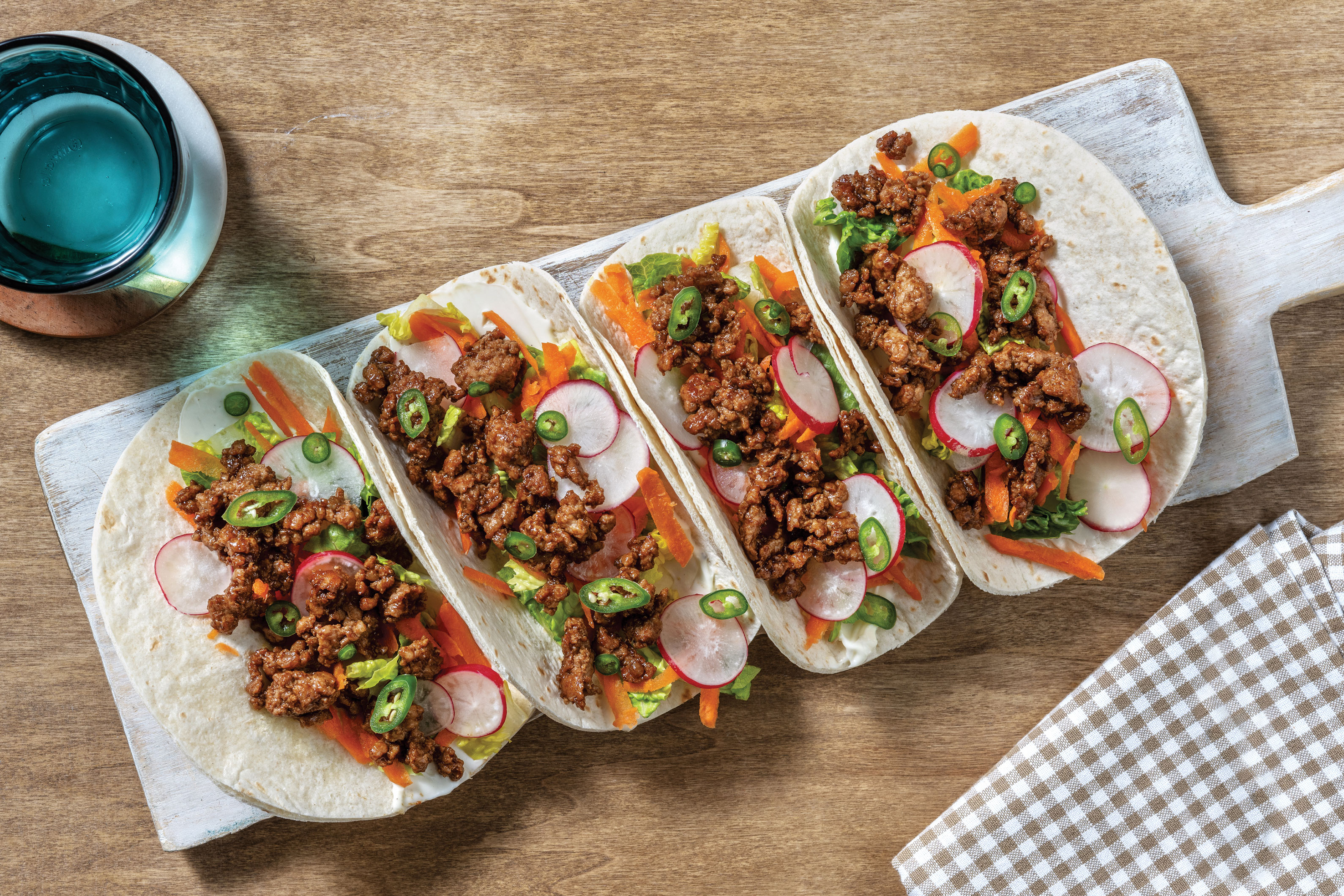 Quick Hoisin Pork & Radish Tacos