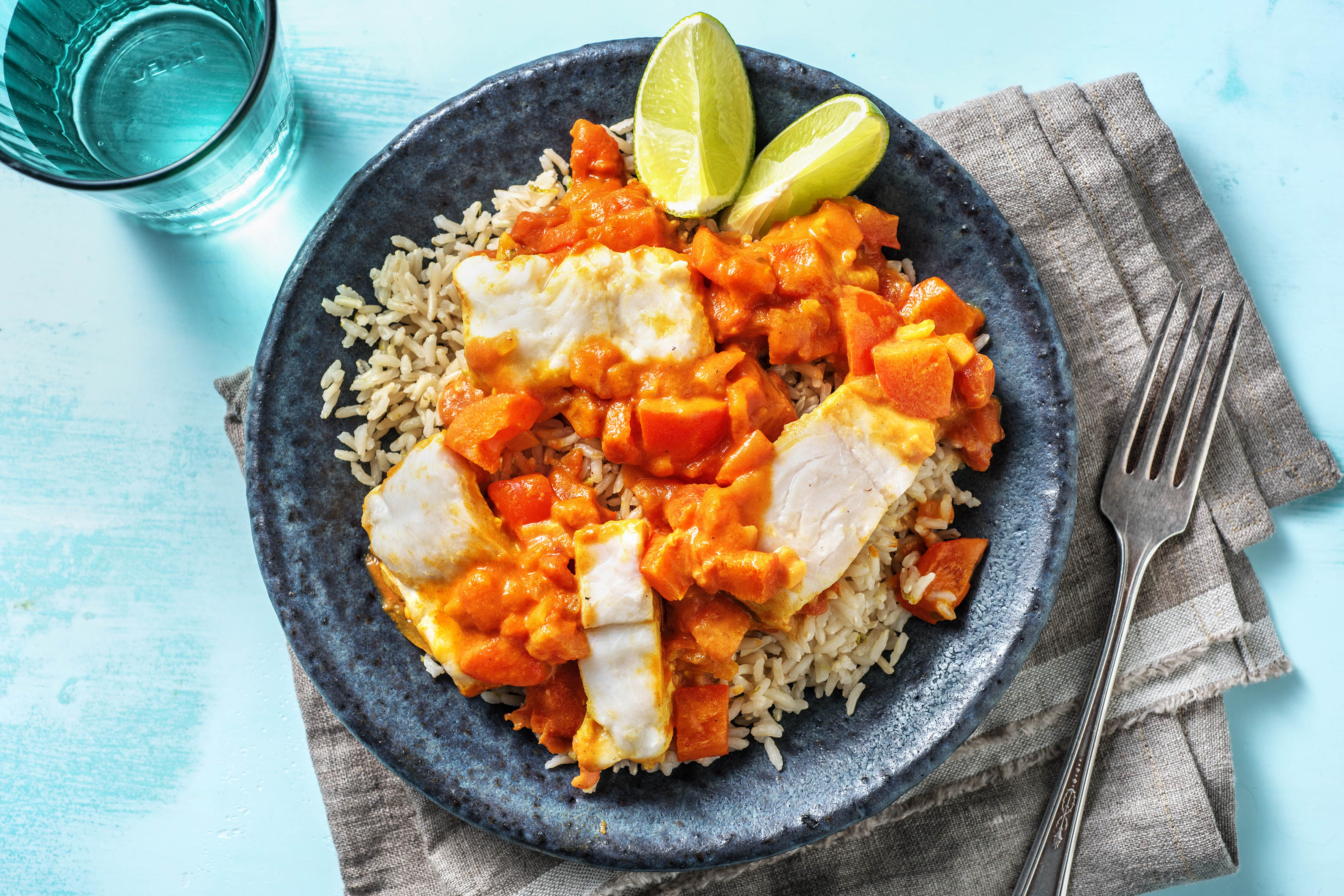 Visstoof met kokosmelk en limoen