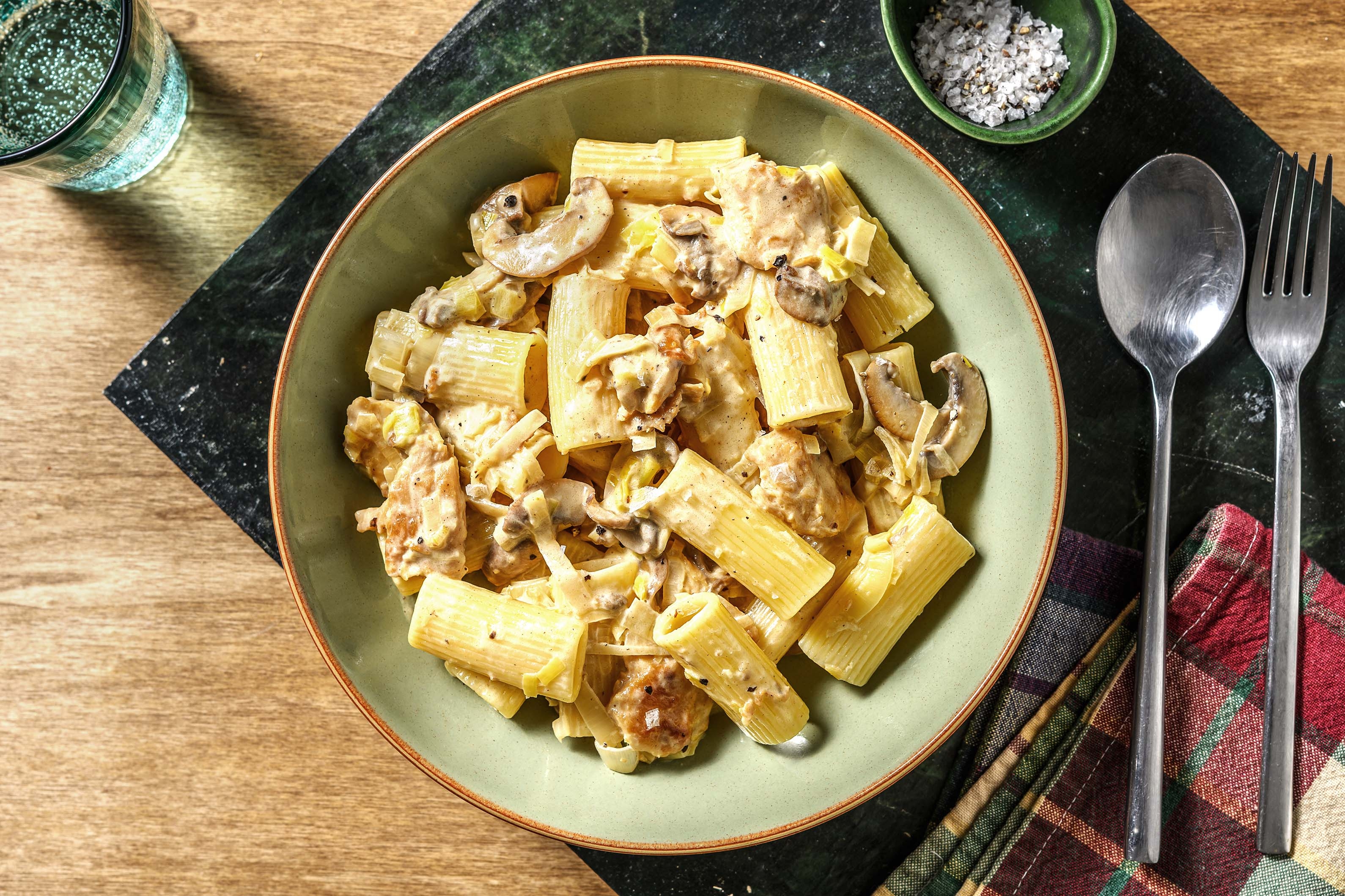 Creamy Rigatoni and Plant Based Chicken