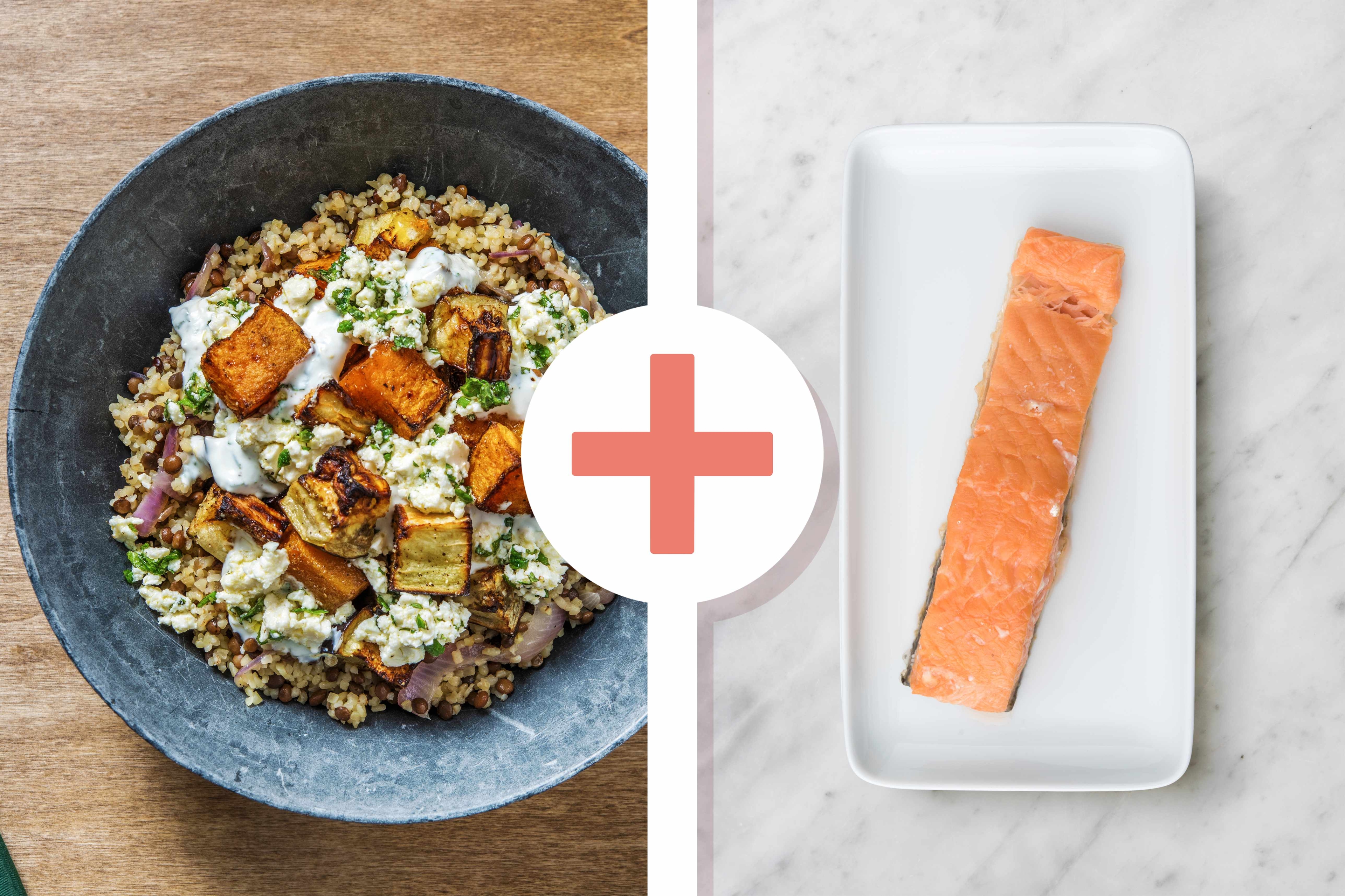 Warm Lentil Salad and Roasted Salmon