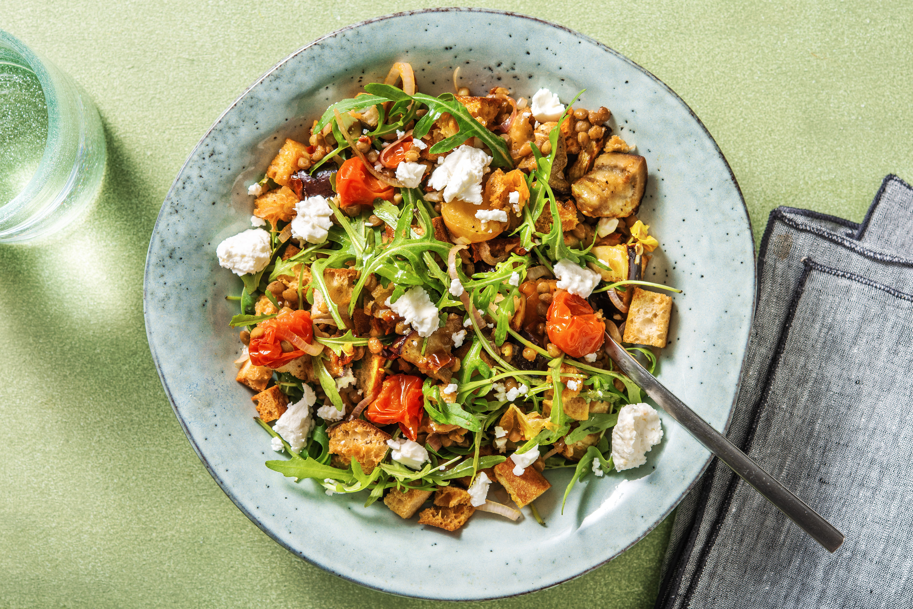 Warm Roasted Tomato & Lentil Salad