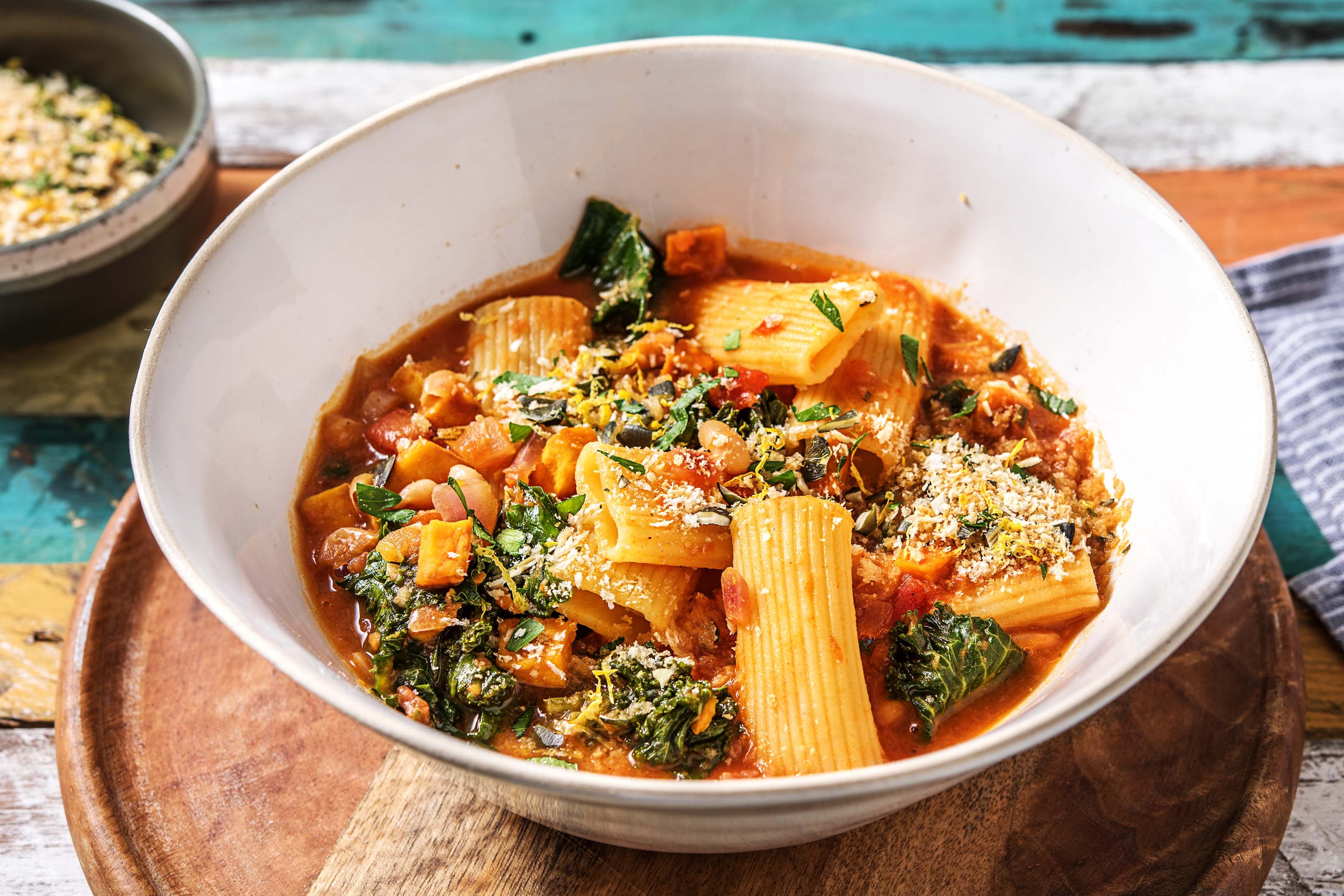 Warming Rigatoni & Bean Soup (v)