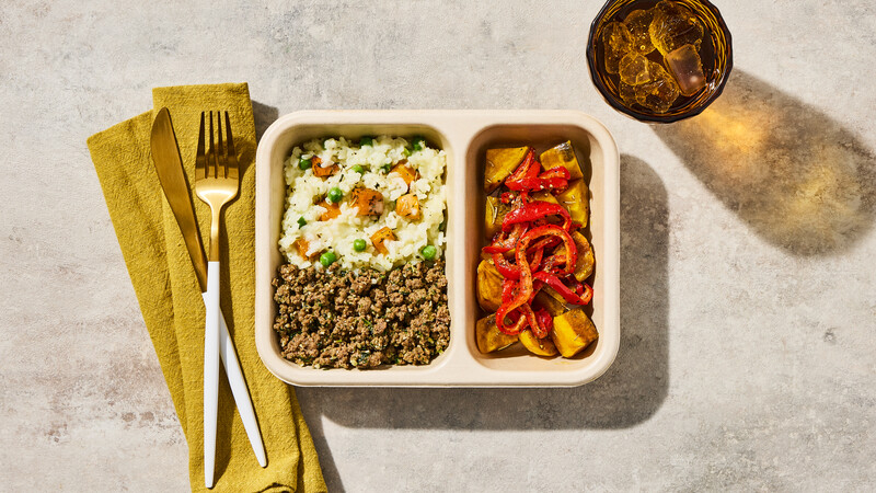 Bœuf haché au pesto et risotto au parmesan