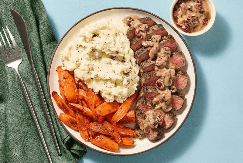Steak with Cranberry-Shallot Sauce