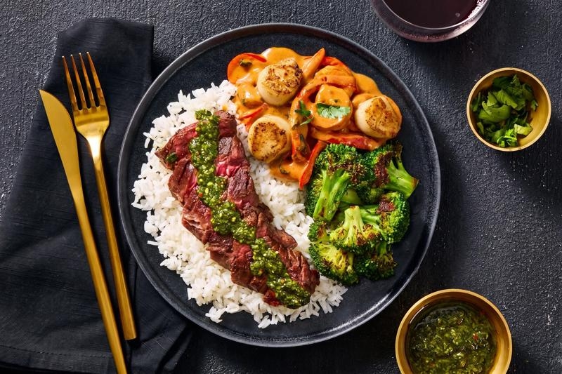 Brazilian-Style Bavette Steak with Scallop Stew