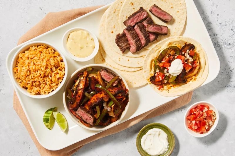 Portobello & Sirloin Steak Fajita Bar