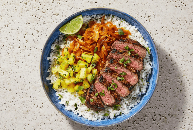 Cuban-Spiced Steak with Pineapple Salsa