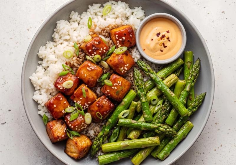 Air Fryer Sweet Soy Salmon Bowls