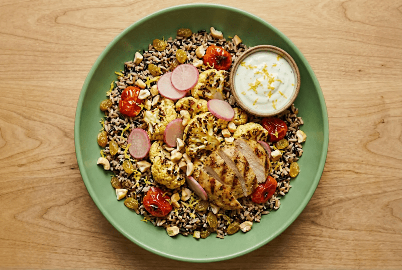 Turkish Cauli & Chicken Grain Bowls