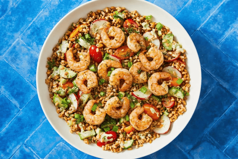 Green Goddess Shrimp & Farro Bowls