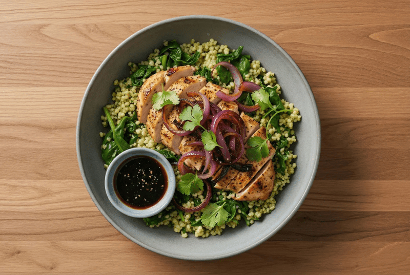 Garlic-Ginger Chicken & Bulgur Bowls