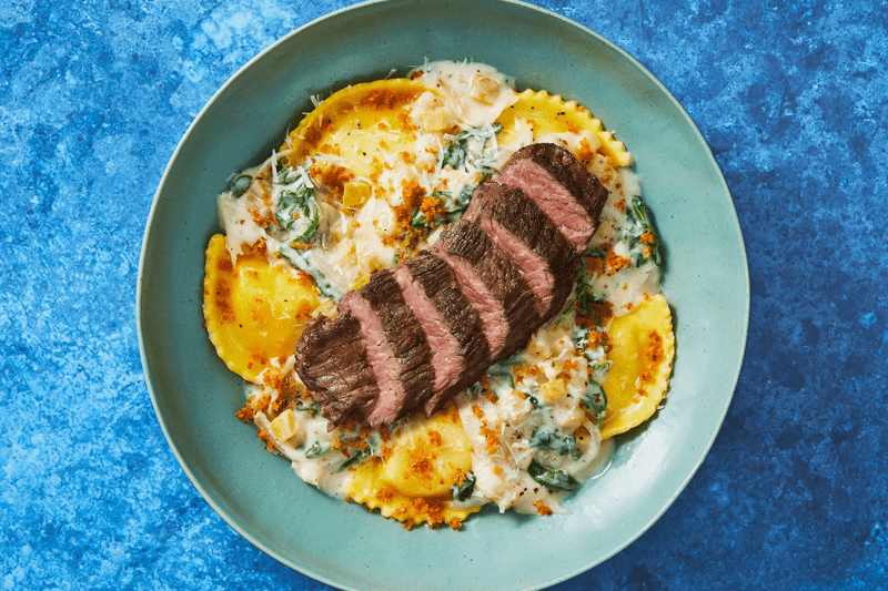 Steak Agnolotti in Brown Butter Sauce