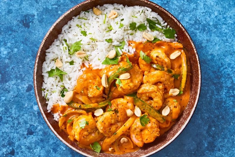 Spicy Coconut Red Curry 2x Shrimp Bowls