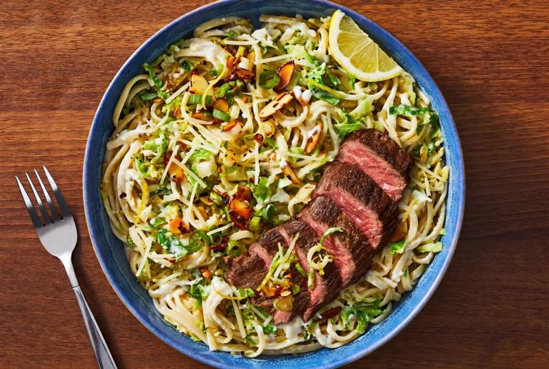 Lemon-Parmesan Gluten-Free Linguine & Steak