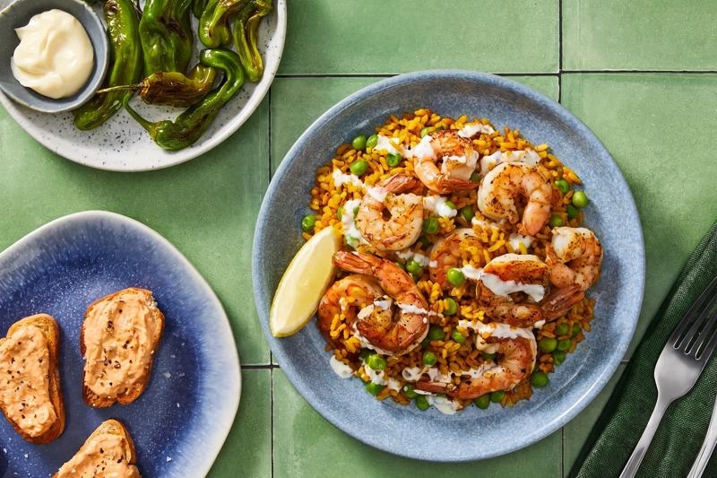 Spanish Rice with 2x Shrimp & Romesco