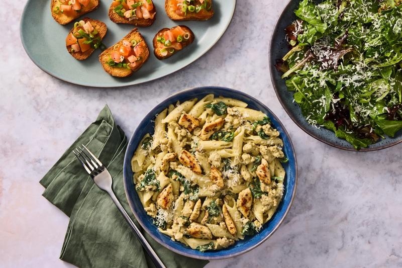 Creamy Pesto Penne with 2x Organic Chicken