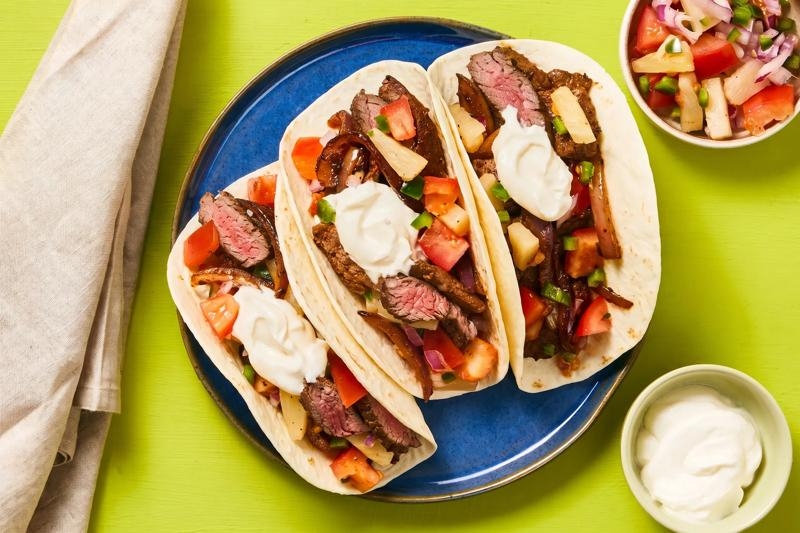 One-Pan Tacos with 2x Steak & Pineapple Salsa
