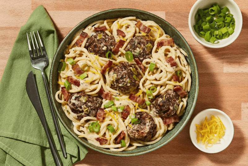 Tuscan Spaghetti & Meatballs with Bacon