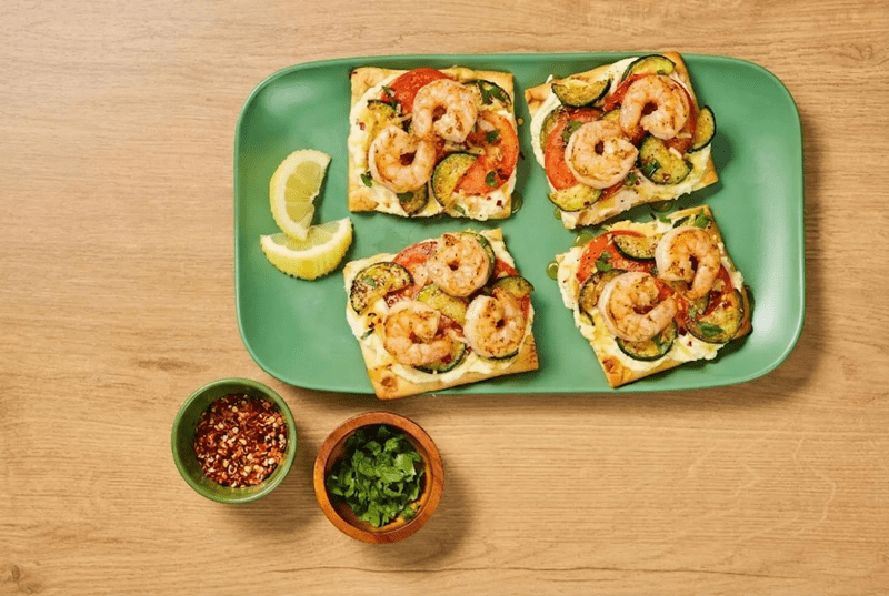 Shrimp & Tomato Flatbreads