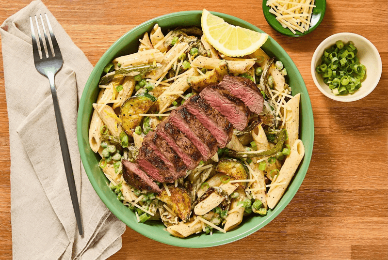 Pasta Primavera with Ranch Steak