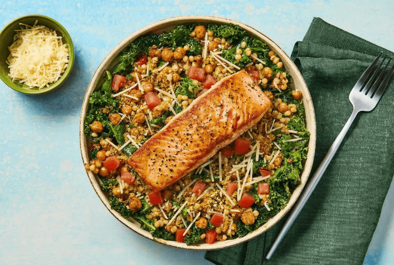 Italian Kale, Salmon & Couscous Salad
