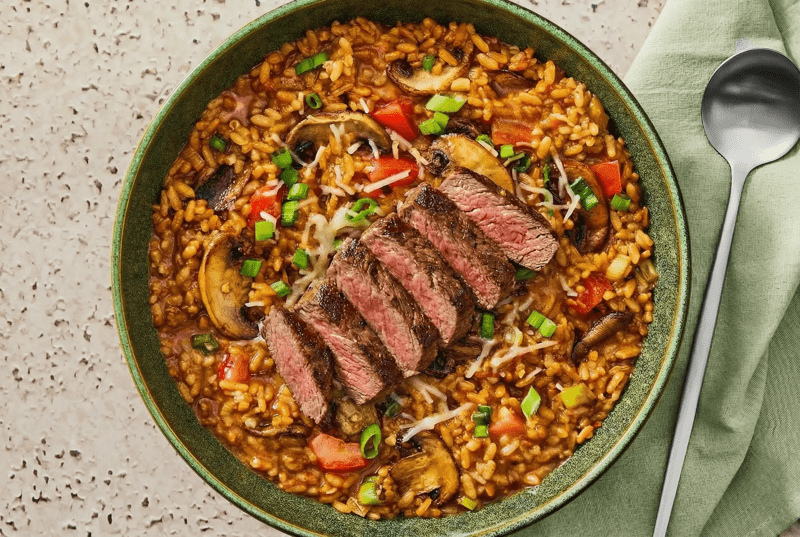 Rib-Eye Steak & Mushroom Risotto